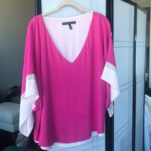 V Neck Pink Flowy Blouse
